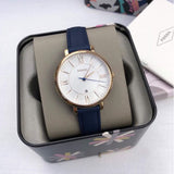 Buy Shop Fossil Jacqueline White Dial Blue Leather Strap Watch for Women - ES3843 USA Online