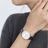Buy Shop Fossil Jacqueline White Dial Blue Leather Strap Watch for Women - ES3843 USA Online