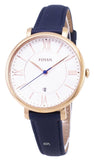 Buy Shop Fossil Jacqueline White Dial Blue Leather Strap Watch for Women - ES3843 USA Online