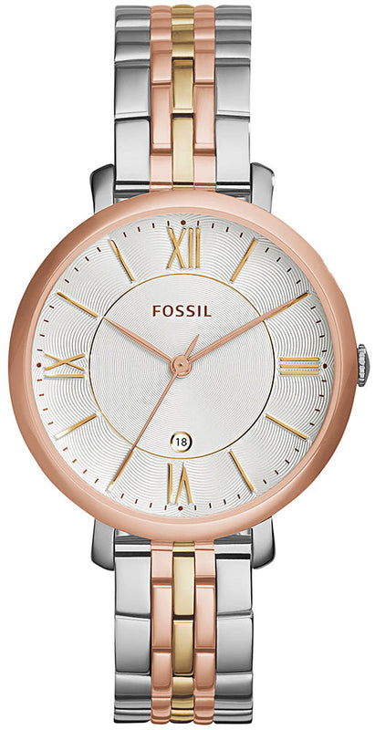 Buy Shop Fossil Jacqueline White Dial Two Tone Steel Strap Watch for Women - ES3844 USA Online