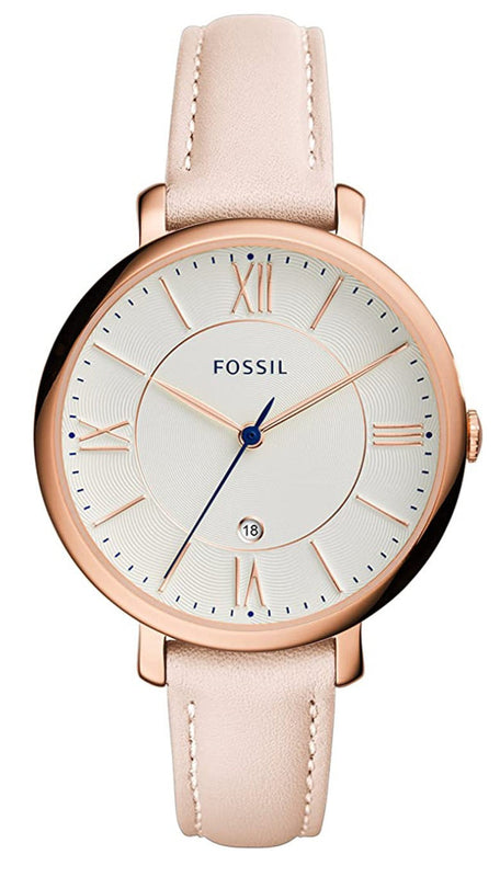 Buy Shop Fossil Jacqueline White Dial Pink Leather Strap Watch for Women - ES3988 USA Online