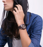 Buy Shop Fossil Perfect Boyfriend Multifunction Maroon Dial Maroon Steel Strap Watch for Women - ES4110 USA Online