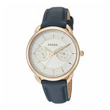 Buy Shop Fossil Tailor White Dial Blue Leather Strap Watch for Women - ES4260 USA Online