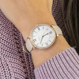 Buy Shop Fossil Jacqueline White Dial Pink Leather Strap Watch for Women - ES4303 USA Online