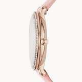 Buy Shop Fossil Jacqueline White Dial Pink Leather Strap Watch for Women - ES4303 USA Online