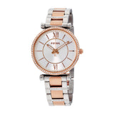 Buy Shop Fossil Carlie Silver Dial Two Tone Steel Strap Watch for Women - ES4342 USA Online