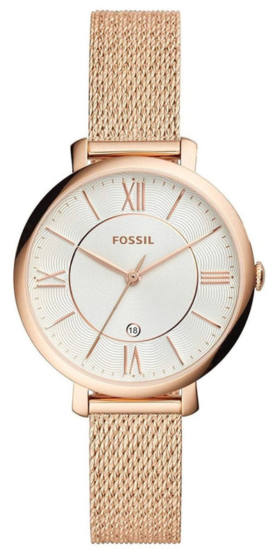 Buy Shop Fossil Jacqueline Mother of Pearl White Dial Gold Mesh Strap Watch for Women - ES4352 USA Online
