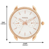 Buy Shop Fossil Tailor Quartz White Dial Pink Leather Strap Watch for Women - ES4393 USA Online