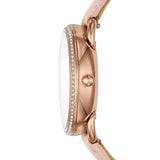 Buy Shop Fossil Tailor Quartz White Dial Pink Leather Strap Watch for Women - ES4393 USA Online