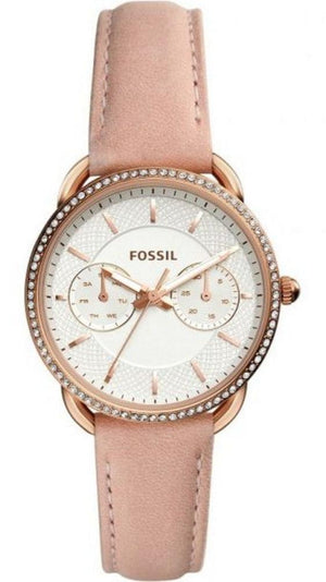 Buy Shop Fossil Tailor Quartz White Dial Pink Leather Strap Watch for Women - ES4393 USA Online