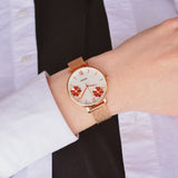 Buy Shop Fossil Jacqueline Three-Hand White Dial Rose Gold Mesh Bracelet Watch for Women - ES4534 USA Online