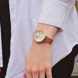 Buy Shop Fossil Jacqueline Three-Hand White Dial Rose Gold Mesh Bracelet Watch for Women - ES4534 USA Online
