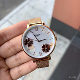 Buy Shop Fossil Jacqueline Three-Hand White Dial Rose Gold Mesh Bracelet Watch for Women - ES4534 USA Online