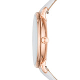 Buy Shop Fossil Jacqueline Quartz Mother of Pearl White Dial White Leather Strap Watch for Women - ES4579 USA Online