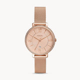 Buy Shop Fossil Jacqueline Quartz Rose Gold Dial Rose Gold Mesh Strap Watch for Women - ES4628 USA Online