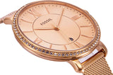Buy Shop Fossil Jacqueline Quartz Rose Gold Dial Rose Gold Mesh Strap Watch for Women - ES4628 USA Online