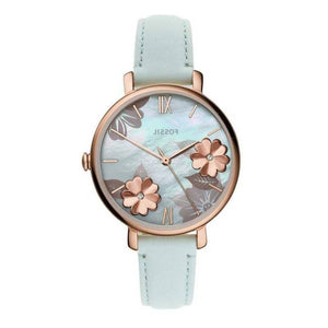 Buy Shop Fossil Jacqueline Multi Colored Dial Blue Leather Strap Watch for Women - ES4813 USA Online
