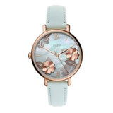 Buy Shop Fossil Jacqueline Multi Colored Dial Blue Leather Strap Watch for Women - ES4813 USA Online
