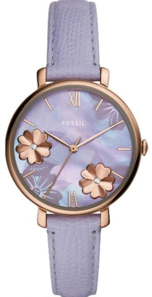 Buy Shop Fossil Jacqueline Purple Dial Purple Leather Strap Watch for Women - ES4814 USA Online