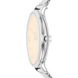 Fossil Jacqueline Three Hand Pink Dial Silver Mesh Strap Watch for Women - ES5089