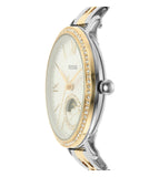 Buy Shop Fossil Jacqueline Analog Moonphase Mother of Pearl White Dial Two Tone Steel Strap Watch for Women - ES5166 USA Online
