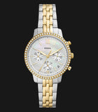 Buy Shop Fossil Neutra Chronograph Mother of Pearl White Dial Two Tone Steel Strap Watch for Women - ES5216 USA Online