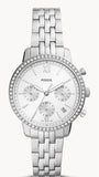 Buy Shop Fossil Neutra Chronograph Silver Dial Silver Steel Strap Watch for Women - ES5217 USA Online