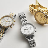 Buy Shop Fossil Neutra Chronograph Silver Dial Silver Steel Strap Watch for Women - ES5217 USA Online