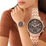 Buy Shop Fossil Neutra Chronograph Mother of Pearl Brown Dial Rose Gold Steel Strap Watch for Women - ES5218 USA Online