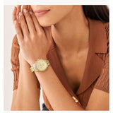 Buy Shop Fossil Neutra Chronograph Gold Dial Gold Steel Strap Watch for Women - ES5219 USA Online