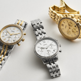 Buy Shop Fossil Neutra Chronograph Gold Dial Gold Steel Strap Watch for Women - ES5219 USA Online