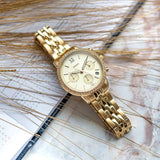 Buy Shop Fossil Neutra Chronograph Gold Dial Gold Steel Strap Watch for Women - ES5219 USA Online
