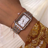 Buy Shop Fossil Raquel Three Hand White Dial Two Tone Steel Strap Watch For Women - ES5222 USA Online