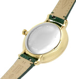 Fossil Jacqueline Multifunction Moonphase Mother of Pearl White Dial Green Leather Strap Watch for Women - ES5244