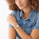 Buy Shop Fossil Raquel Three Hand Date White Dial Rose Gold Steel Strap Watch For Women - ES5271 USA Online
