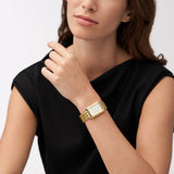 Buy Shop Fossil Raquel Three Hand Mother of Pearl Dial Gold Steel Strap Watch For Women - ES5304 USA Online