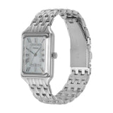 Fossil Raquel Three Hand Date Mother of Pearl Dial Silver Steel Strap Watch for Women - ES5306