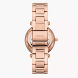 Fossil Blue Dive Three Hand Green Dial Rose Gold Steel Strap Watch For Women - ES5371