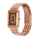 Fossil Raquel Three Hand Date Brown Dial Rose Gold Steel Strap Watch For Women - ES5323