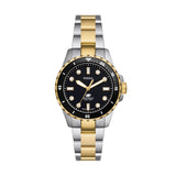 Buy Shop Fossil Blue Dive Three Hand Black Dial Two Tone Steel Strap Watch For Women - ES5349 USA Online