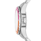 Fossil Blue Dive Analog Pink Dial Silver Steel Strap Watch For Women - ES5351