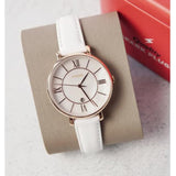Buy Shop Fossil Jacqueline Quartz Mother of Pearl White Dial White Leather Strap Watch for Women - ES4579 USA Online