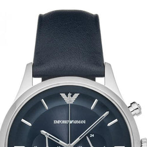 Buy Shop Emporio Armani Lambda Chronograph Blue Dial Blue Leather Strap Watch For Men - AR11018 USA Online