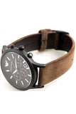 Buy Shop Emporio Armani Chronograph Black Dial Brown Leather Strap Watch For Men - AR11078 USA Online
