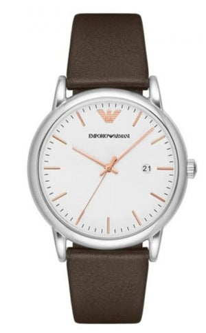 Buy Shop Emporio Armani Herren White Dial Brown Leather Strap Watch For Men - AR11103 USA Online