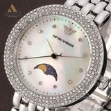 Emporio Armani Rosa Quartz Mother of Pearl Dial Silver Steel Strap Watch For Women - AR11461