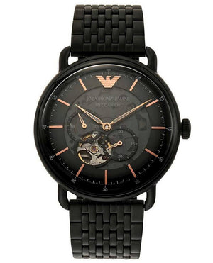 Buy Shop Emporio Armani Automatic Multifunction Black Dial Black Mesh Bracelet Watch For Men - AR60025 USA Online