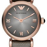 Buy Shop Emporio Armani Gianni T Bar Quartz Gray Dial Gray Leather Strap Watch For Women - AR1727 USA Online