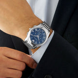 Buy Shop Emporio Armani Classic Blue Dial Silver Steel Strap Watch For Men - AR1635 USA Online