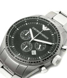 Buy Shop Emporio Armani Sportivo Chronograph Black Dial Silver Stainless Steel Watch For Men - AR0585 USA Online